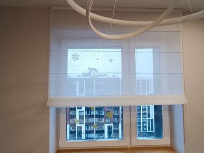 Римские шторы с тюлевым материалом